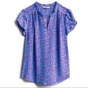 41 HAWTHORN BLUE TIFFINY TULIP SLEEVE BLOUSE